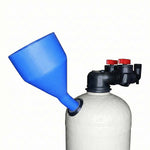 Acid neutralizer fillport with included service funnel for adding calcite