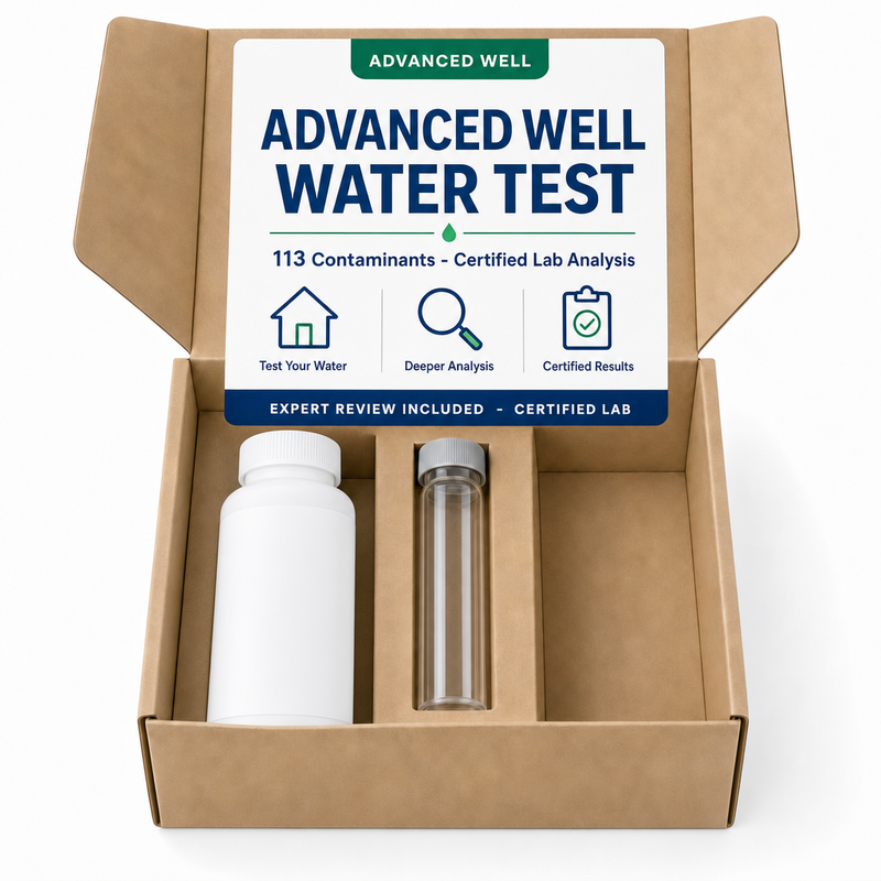 Advanced Well Water Test kit - 113 Contaminants - Certified Lab Analysis