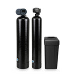 Iron filter and water softener package: 2.5 cu ft iron filter on a 13x54 Vortech tank with the Fleck 2510 AiQ control valve, a 48,000 grain Fleck 5600SXT softener on a 10x54 Vortech tank, and the salt tank
