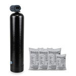 3.5 cu ft iron filter for well water: Fleck 2510 AiQ control valve on a 14x65 Vortech tank, with three 1 cu ft bags and one 1/2 cu ft bag of Katalox Light media, which ships in separate bags for loading at install