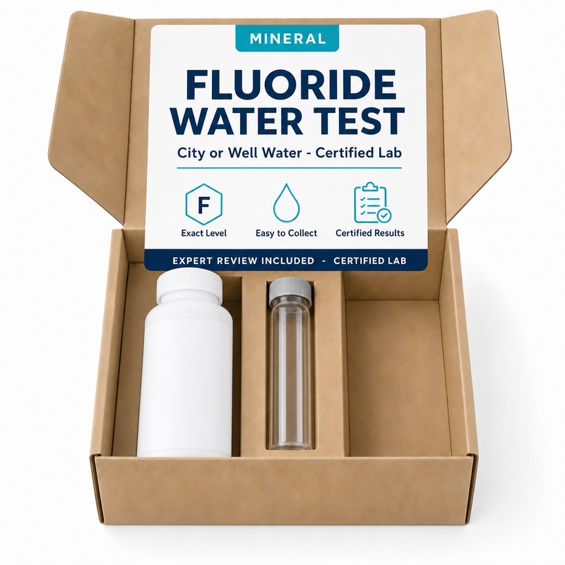 Fluoride Water Test kit - City or Well Water - Certified Lab