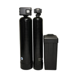 Fleck 2510AIO 3.5 cubic foot Katalox-Light iron filter paired with Fleck 5600SXT 80,000 grain water softener and 18x33 brine tank, large-home well water treatment package from Mid Atlantic Water