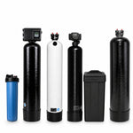 Country Home Well Water System: 5-stage well water treatment with sediment filter, iron filter, acid neutralizer, water softener, and whole-house carbon filter