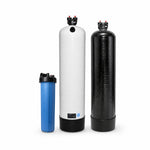 Low-Maintenance 3-Stage Well Water System: Big Blue sediment filter, 2.5 cu ft non-backwashing acid neutralizer, 2.5 cu ft non-backwashing whole-house carbon filter