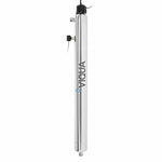 Viqua F4 Plus monitored UV water disinfection system, 304 stainless steel chamber 44.25 inches by 4 inches with 254 nm UV intensity sensor port, 36 GPM at VIQUA standard 30 mJ/cm2 dose, sold by Mid Atlantic Water