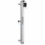 VIQUA PRO30 UV water disinfection system, NSF/ANSI 55 Class A certified, 30 GPM at the validated 40 mJ/cm2 dose, 41 inch 316L stainless steel chamber with UV intensity sensor and integrated flow meter, sold by Mid Atlantic Water