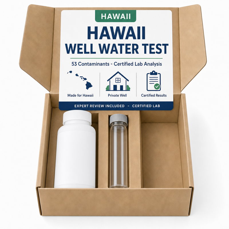 Hawaii Well Water Test kit - 53 Contaminants - Certified Lab Analysis