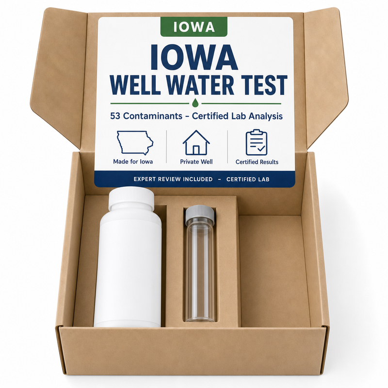 Iowa Well Water Test kit - 53 Contaminants - Certified Lab Analysis