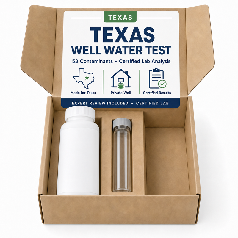 Texas Well Water Test kit - 53 Contaminants - Certified Lab Analysis