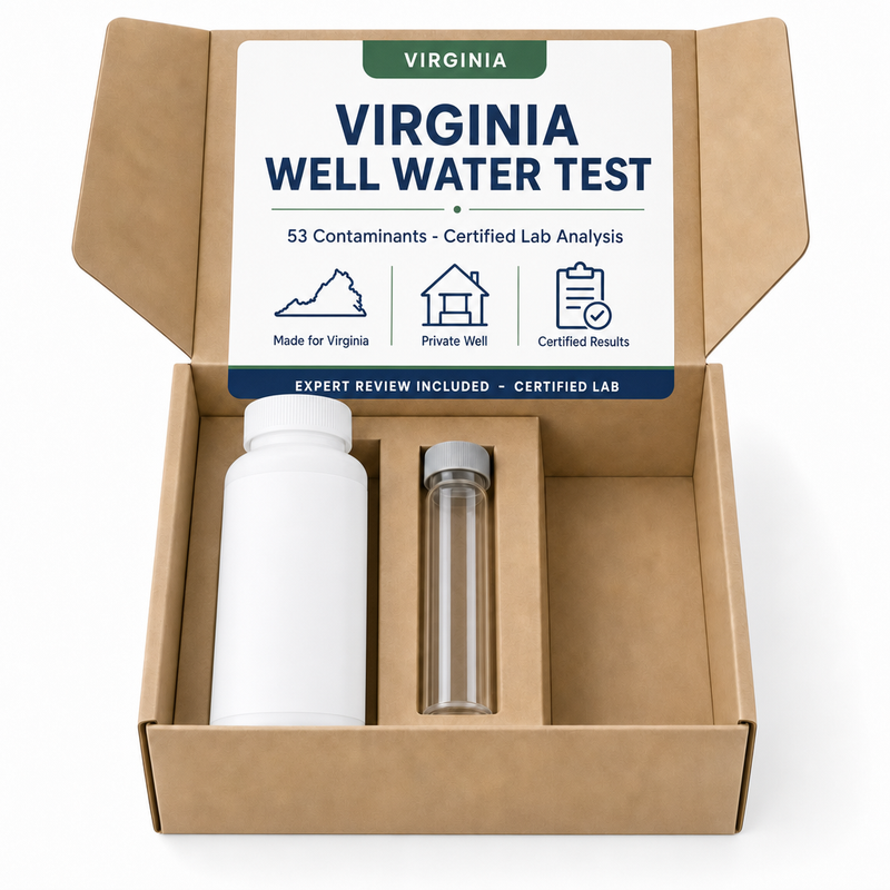 Virginia Well Water Test kit - 53 Contaminants - Certified Lab Analysis