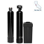 San Jose CA whole house water filter and softener system: catalytic carbon filter and Fleck 5600SXT softener, built for San Jose's municipal water supply, sold by Mid Atlantic Water