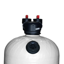 Load image into Gallery viewer, Picture of 2.5 Cubic Foot Upflow Vortech Tank Acid Neutralizer Clack Head And Fill Port