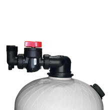 Load image into Gallery viewer, Side View of Clack Head And Connectors On 2.5 Cubic Foot Upflow Vortech Tank Acid Neutralizer